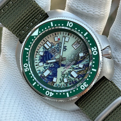 STEELDIVE Official SD1970J 44MM NH35 Movement Automatic 200M Dive Watch Sapphire Glass Transparent AR Coating Ceramic Bezel