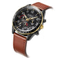 RUIMAS Luxury Brand Chronograph Watches for Men Fashion Leather Sports Military Wristwatch Luminous Clock Auto Date Reloj Hombre