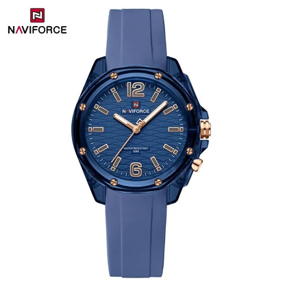 Women Watch NAVIFORCE Fashion Casual Quartz Watches Ladies Waterproof Wristwatch Silicone Band Girl Clock Relogio Feminino 6103
