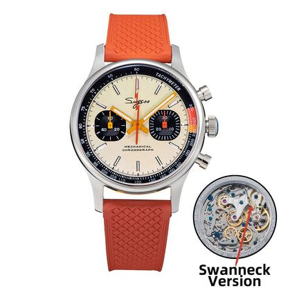 Sugess Watch of Men Chronograph Mechanical Wristwatches with Seagull ST19 Swanneck Movement Pilot Sapphire Crystal Racing V2 New