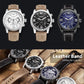 MEGIR Luxury Men's Watch Fashion Simple Casual Sports Watches for Men Leather Strap Waterproof Quartz Chronograph Clock 3010