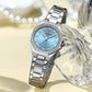 CURREN Luxury Elegance Watch for Women Simple Quartz Wristwatches with Sparkling Rhinestones Stainless Steel Bracelet Waterproof