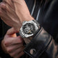Boderry Windmill Men's Skeleton Stylish Watches Automatic Mechanical Fashion Sports Watch for Men Waterproof Wristwatches