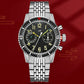 Merkur Retro 70 Vintage  Chronograph Mechanical Men's Complicated Sapphire 38MM Small Luxury Classic Wrist Watch