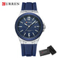 CURREN Fashion Minimalist Men's Watch with Date Display Casual Silicone Strap Quartz Wristwatches Luminous