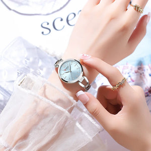 CURREN Luxury Brand Ladies Dress Wristwatch Waterproof Stainless Steel Strap Elegant Charming Dial with Rhinestones Women Watch