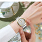 CURREN Luxury Classic Quartz Watch for Women Round Dial with Rhinestones Stainless Steel Bracelet Elegant Dress Wristwatch