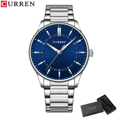 CURREN Casual Quartz Watches Men Luxury Brand Stainless Steel Band Simple Business Quartz Wristwatches