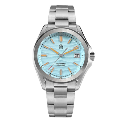 San Martin 39mm Gada Fashion Men Dress Watch Orange Luminous NH35 Automatic Mechanical Business Watches Waterproof  SN0129 Reloj