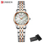 CURREN Ladies Watch with Two-Tone Stainless Steel Bracelet 28mm Dial with Rhinestones Markers Shimmering Shell Dial Elegant Idea