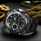 SANDA 6008 Wristwatches Waterproof Swimming Military Watch Men Sports Watches Dual Display Analog Digital LED Electronic Quartz