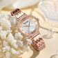 CURREN Luxury Ladies Watch 32mm Slim Dial with  Shining Rhinestones Stainess Steel Band lightweight Elegant Dressy Gift