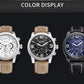 MEGIR Luxury Men's Watch Fashion Simple Casual Sports Watches for Men Leather Strap Waterproof Quartz Chronograph Clock 3010