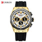 CURREN Luxury Brand High Quality Chronograph Luminous Watches for Men Silicone Strap Casual Sports Waterproof Quartz Wristwatch