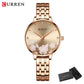 CURREN Luxury Sparkling Rhinestone Dial Stainless Steel Bracelet for Ladies Simple Quartz Wristwatches New Fashion Trends Gift
