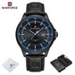NAVIFORCE Luxury Brand Watch Alloy Case Leather Band Men Watches Quartz Sports Wristwatch Male Calendar Clock Gift reloj hombre