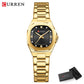 CURREN Women's Slim Quartz Watch Luxury Classic Round Dial with Rhinestone Elegant Stainless Steel Band for Ladies