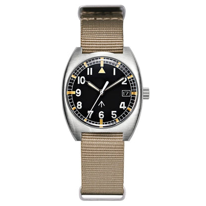 Baltany S2001 36MM W10 Military Watch Man Stainless Steel Mechanical Wristwatches Waterproof Vintage Pilot Automatic Field Watch