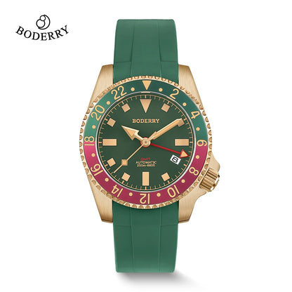 Boderry ADMIRAL GMT Watch Titanium Diver Watches 200M Waterproof Wristwatch Automatic Mechanical New Luxury Watches For Men