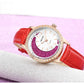 MEGIR Diamond Women Luxury Watch Elegant Ladies Quartz Wristwatch Female Bracelet Watches Waterproof Leather Dress Clock 4218