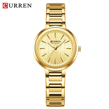 CURREN Sleek Simplicity Quartz Dial Watch for Women Slim Luxury Dial with Luminous Hands Wristwatch Ladies