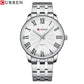CURREN New Simple Style Stainless Steel Wristwatches for Men Luxury Brand Business Quartz Watch with Roman Numbers