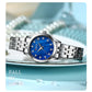 CURREN Ladies Watch with Two-Tone Stainless Steel Bracelet 28mm Dial with Rhinestones Markers Shimmering Shell Dial Elegant Idea