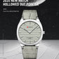CURREN Men's Minimalist No Seconds Hand Design Quartz Watch, Fashion Slim Lightweight Leather Strap Wristwatches 8480