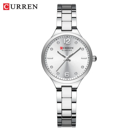 CURREN Simple Elegance Women's Watches NEW Thin  Quartz Stainless Steel Band Wristwatch Waterproof Clock Gift for Ladies