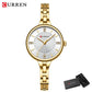 CURREN Luxurious and Elegant Round Dial with Stainless Steel Bracelet Fashion Dress Quartz Watches for Women
