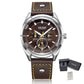 MEGIR Brand Quartz Chronograph Watch for Men Leather Strap Military Sport Wristwatches Waterproof 24-hour Week Date Clock 2072
