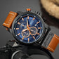 CURREN 8291 Mens Quartz Chronograph Watch Casual Leather Military Sport Fashion Gentleman Wristwatch
