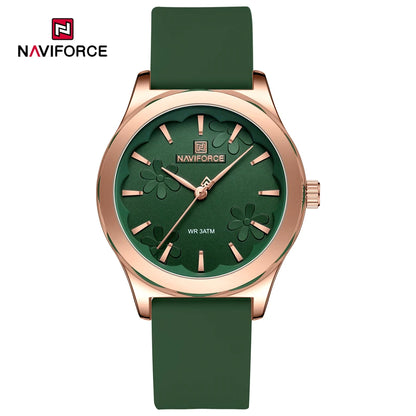 NAVIFORCE Simple Fashion Quartz Wristwatches Women Wrist Watches Silicone Strap Waterproof Watch Wholesale Hot Sale Reloj Mujer