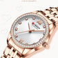 CURREN Classy Dress Watches for Women Stainless Steel Band Clock Female Rhinestone Dial Slim Wristwatches Ladies