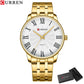 CURREN New Simple Style Stainless Steel Wristwatches for Men Luxury Brand Business Quartz Watch with Roman Numbers