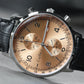 CADISEN Men Watch Quartz Luxury Brands MIYOTA 0S11 Movement Chronograph Sunburst Salmon Dial AR Coated Glass Waterproof Watches