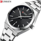 CURREN Fashion Dress Quartz Watches for Men/Women Minimalist Design Dial with Luminous Hands Stainless Steel Band