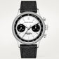 PIERRE PAULIN Retro 70‘s Vintage Panda Style Chronograph Mechanical Men's Complicated 38MM Blue Luxury Classic Wrist Watch