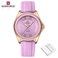 NAVIFORCE Women's Sports Quartz Watch Top Brand Comfortable Silicone Strap Wristwatch Reloj Mujer Relogios Feminino Gift Clock