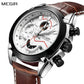 MEGIR Luxury Brand Military Sport Watches for Men Leather Strap Quartz Wristwatch Male Clock Chronograph Reloj Hombre 2065