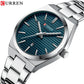 CURREN Fashion Dress Quartz Watches for Men/Women Minimalist Design Dial with Luminous Hands Stainless Steel Band