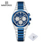 NAVIFORCE Trend Brand Stainless Steel Couple Watch Quartz Date Display Chronograph for Lovers Waterproof Fashion Wild Wristwatch