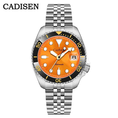 CADISEN New Luminous Men Mechanical Wristwatches Ceramic Bezel Sapphire Glass NYLON Band Automatic Watch Men Relogio Masculino