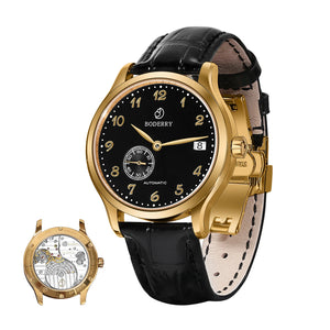 BODERRY Mens Micro-rotor Automatic Dress Watches Waterproof Stainless Steel Mechanical Business Wrist Watch for Men,Sapphire