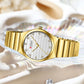 CURREN Luxury Classic Quartz Watch for Women Round Dial with Rhinestones Stainless Steel Bracelet Elegant Dress Wristwatch