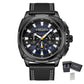 MEGIR Watches for Men Fashion Military Sport Watch Waterproof Date Quartz Casual Wristwatch with Chronograph Leather Strap 2128