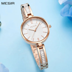 MEGIR Luxury Women Bracelet Quartz Watches Elegant Fashion Ladies Waterproof Dress Clock Wristwatch for Female Relogio Feminino