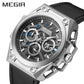 MEGIR Men's Watches Waterproof Sports Quartz Wristwatch with Chronograph Calendar Luminous Male Clock Relogio Masculino 4220