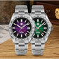 San Martin 39mm Purple Desert Texture Dial Luxury Men Dress Watch  NH34 GMT Automatic Mechanical Waterproof 100m Luminous SN0129