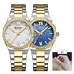 CURREN Luxury Elegant Wristwatches with Stainless Steel Band,Stylish Quartz Watch with Sparkling Rhinestone Dial for Gift
